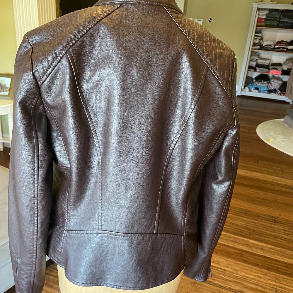 Marc New York Faux Leather Jacket Burgundy S  Stitch Fix NWT - Picture 4 of 7